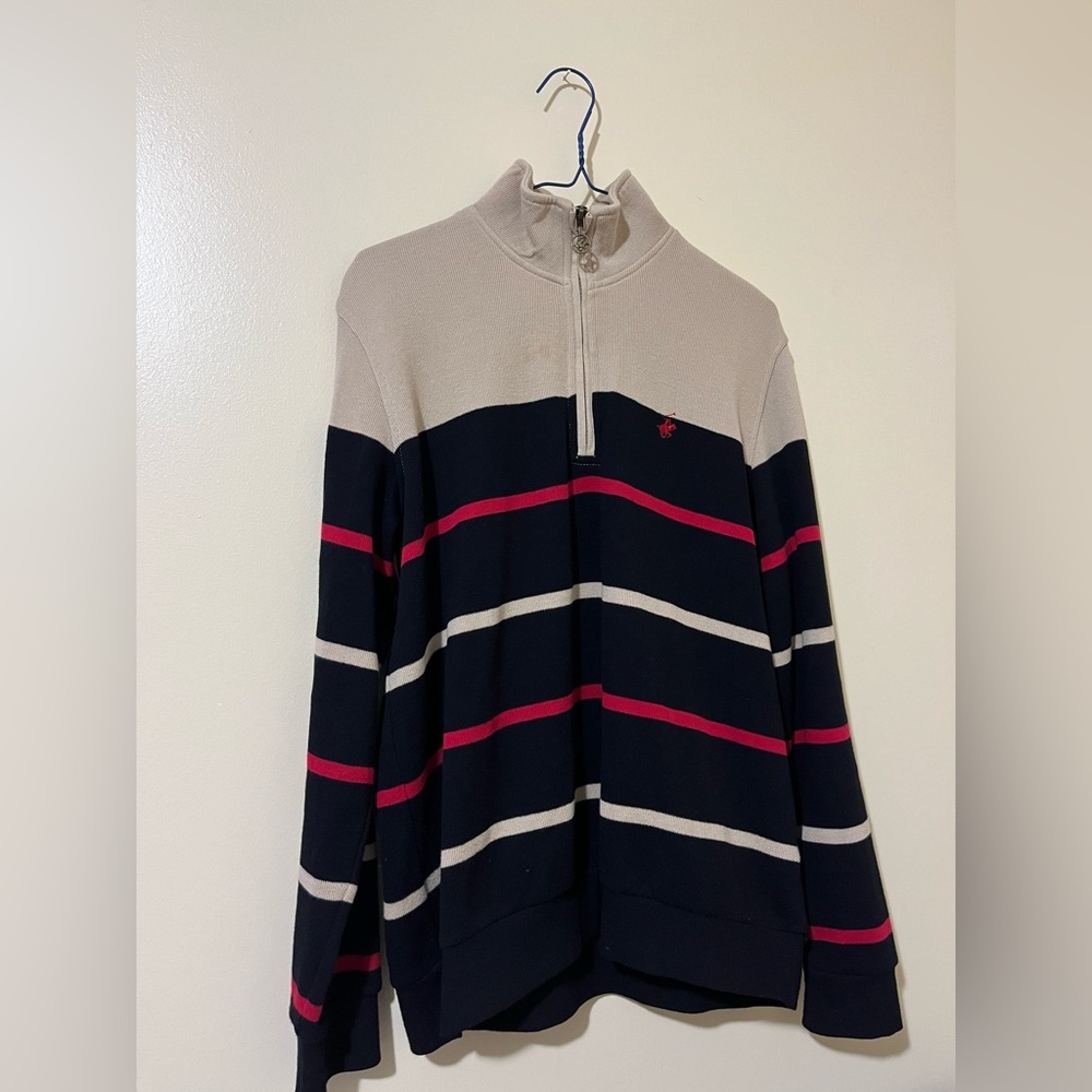BEVERLY HILLS POLO CLUB QUARTER ZIP SWEATER
